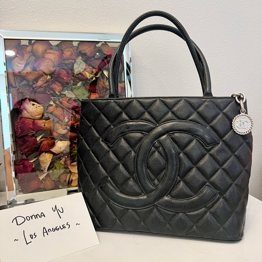 Chanel Medallion Quilted Caviar Tote